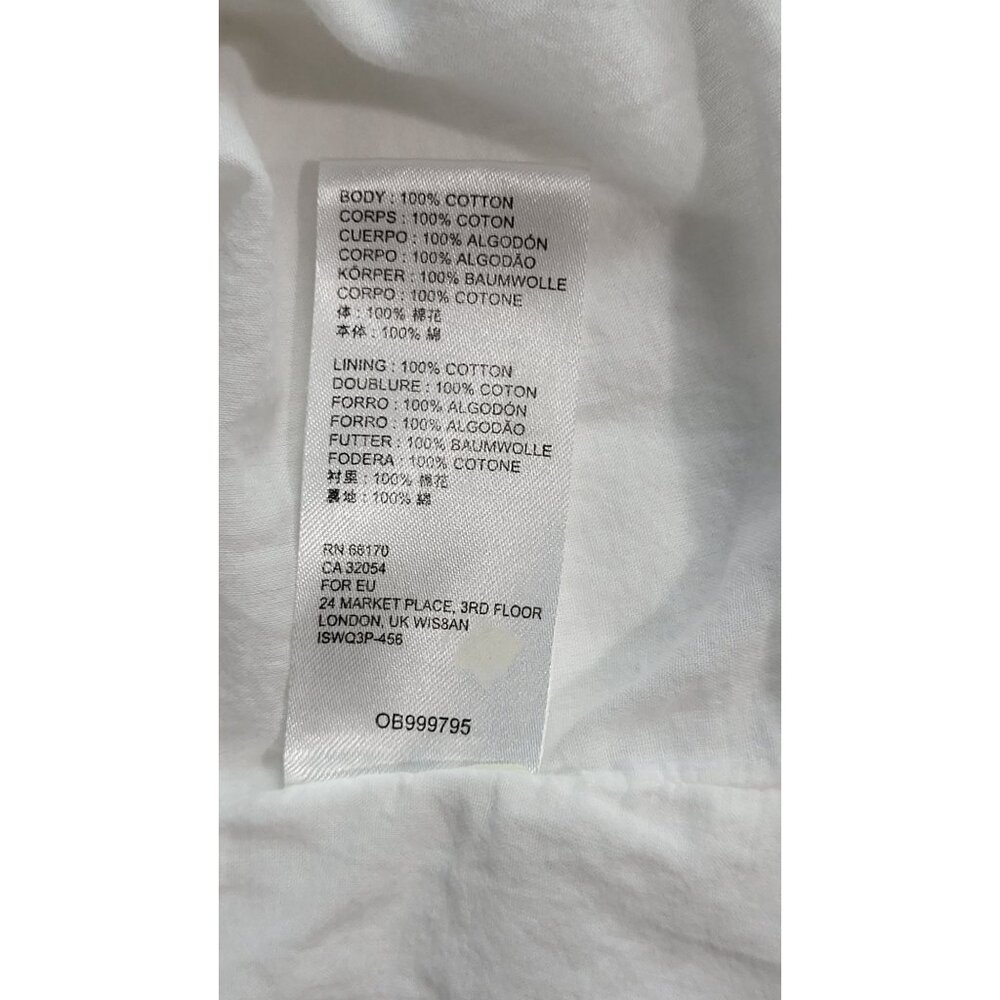 Urban Outfitters White Button-Front Tiered Midi Dress Adjustable Tie Straps XS - Picture 11 of 13